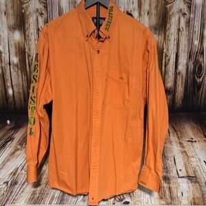 Resistol Men's Orange Casual Button Down Shirt